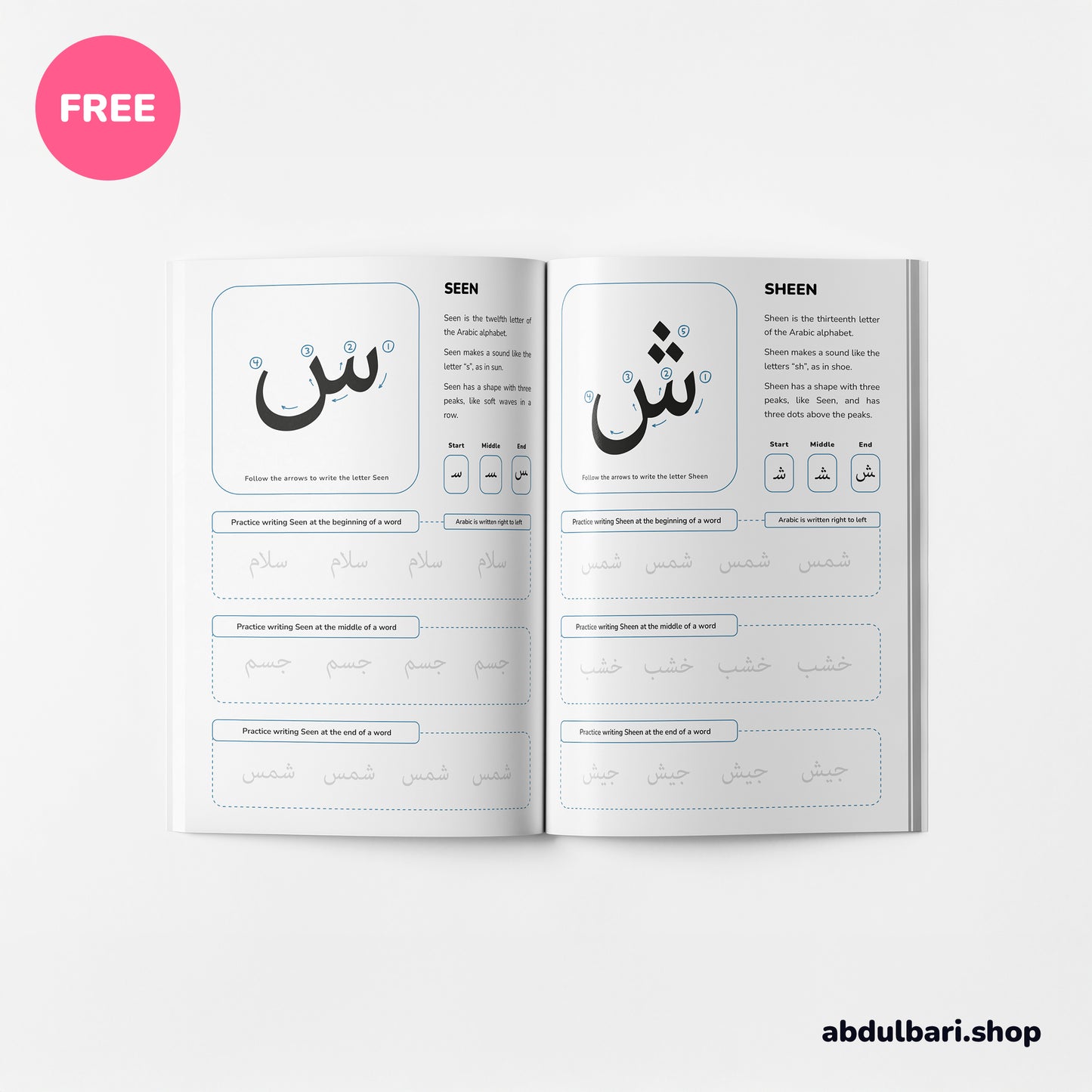 The Arabic Alphabet: Beginner's Writing Practice Book