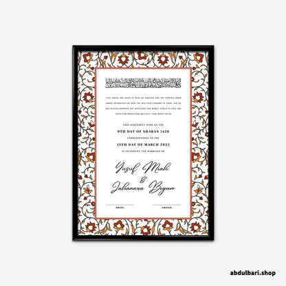 Autumn Floral | Nikkah Certificate