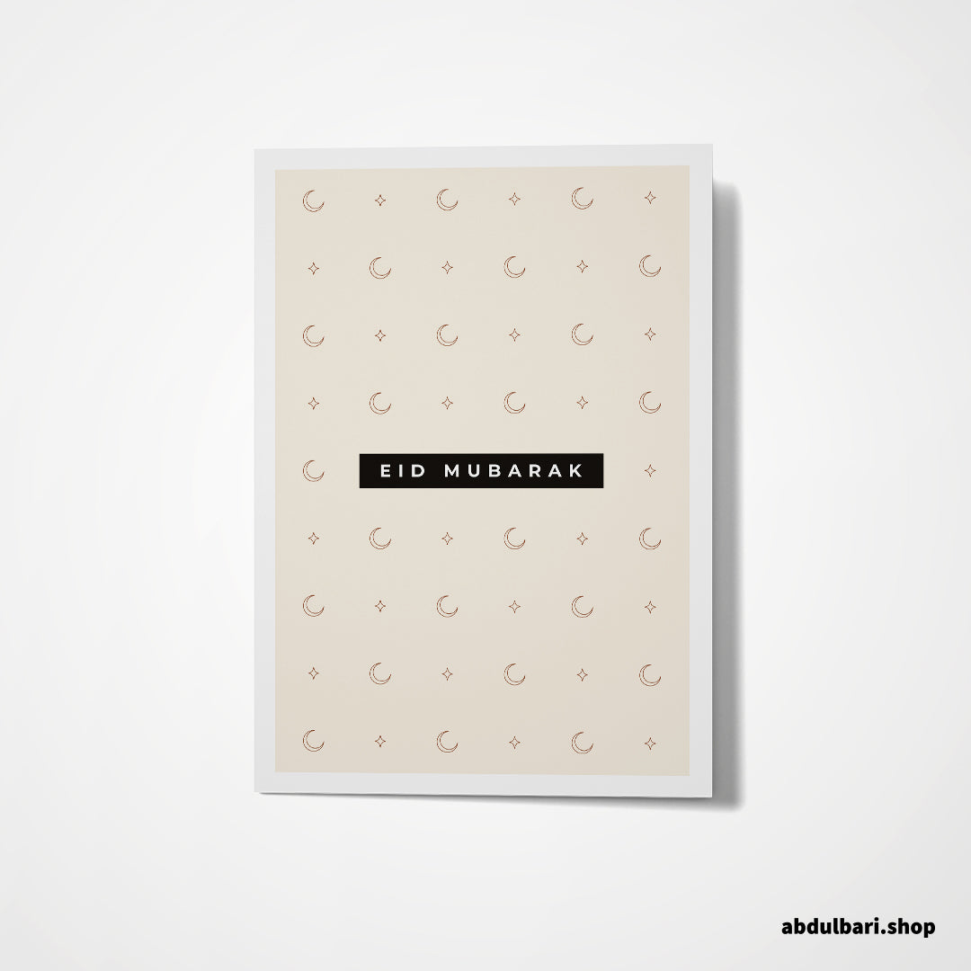 Eid Mubarak Moon And Star Pattern | Eid Cards