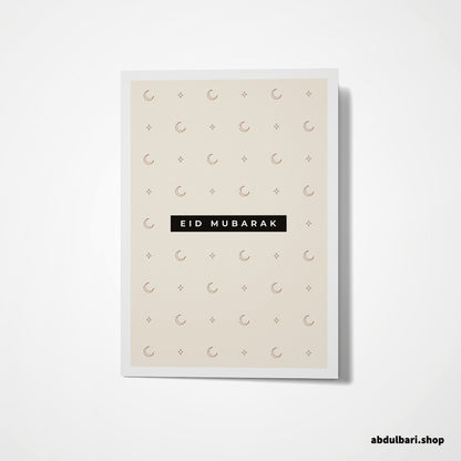 Eid Mubarak Moon And Star Pattern | Eid Cards