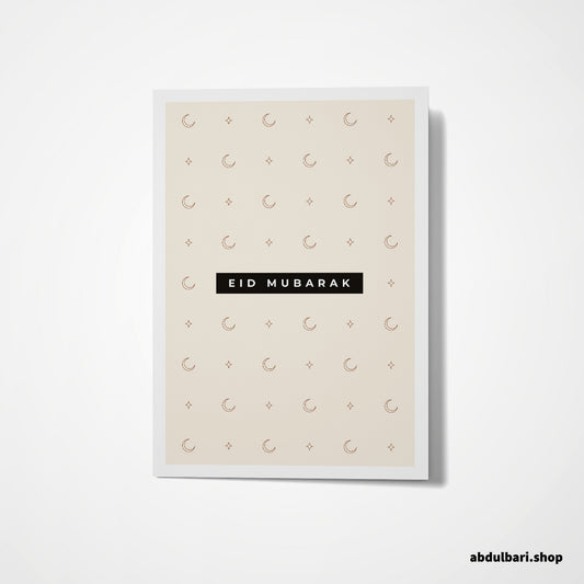 Eid Mubarak Moon And Star Pattern | Eid Cards